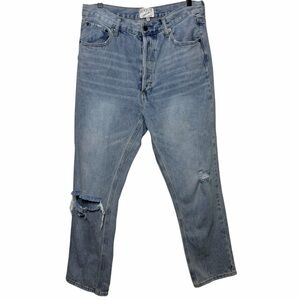 TWELVE BY ONTWELFTH WOMEN'S LIGHT BLUE HIGH WAISTED BUTTON DOWN JEANS SIZE 29